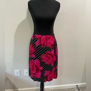 Harold's pencil skirt striped floral size 2 rose